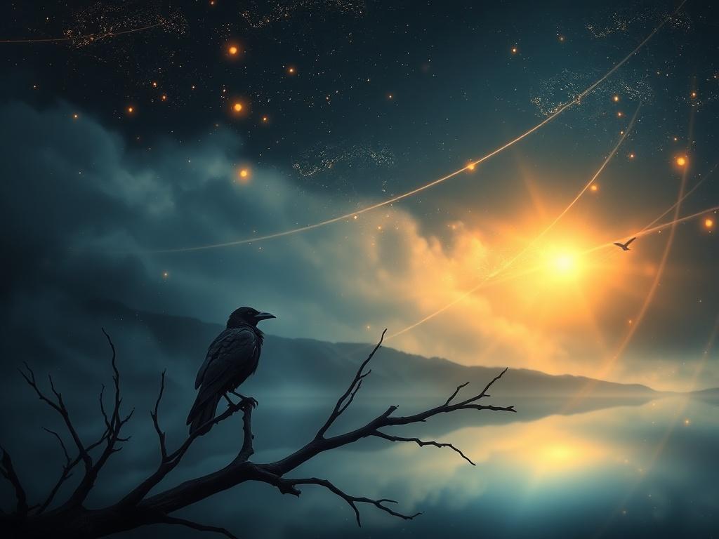 A mystical visual experience showcasing a serene landscape bathed in