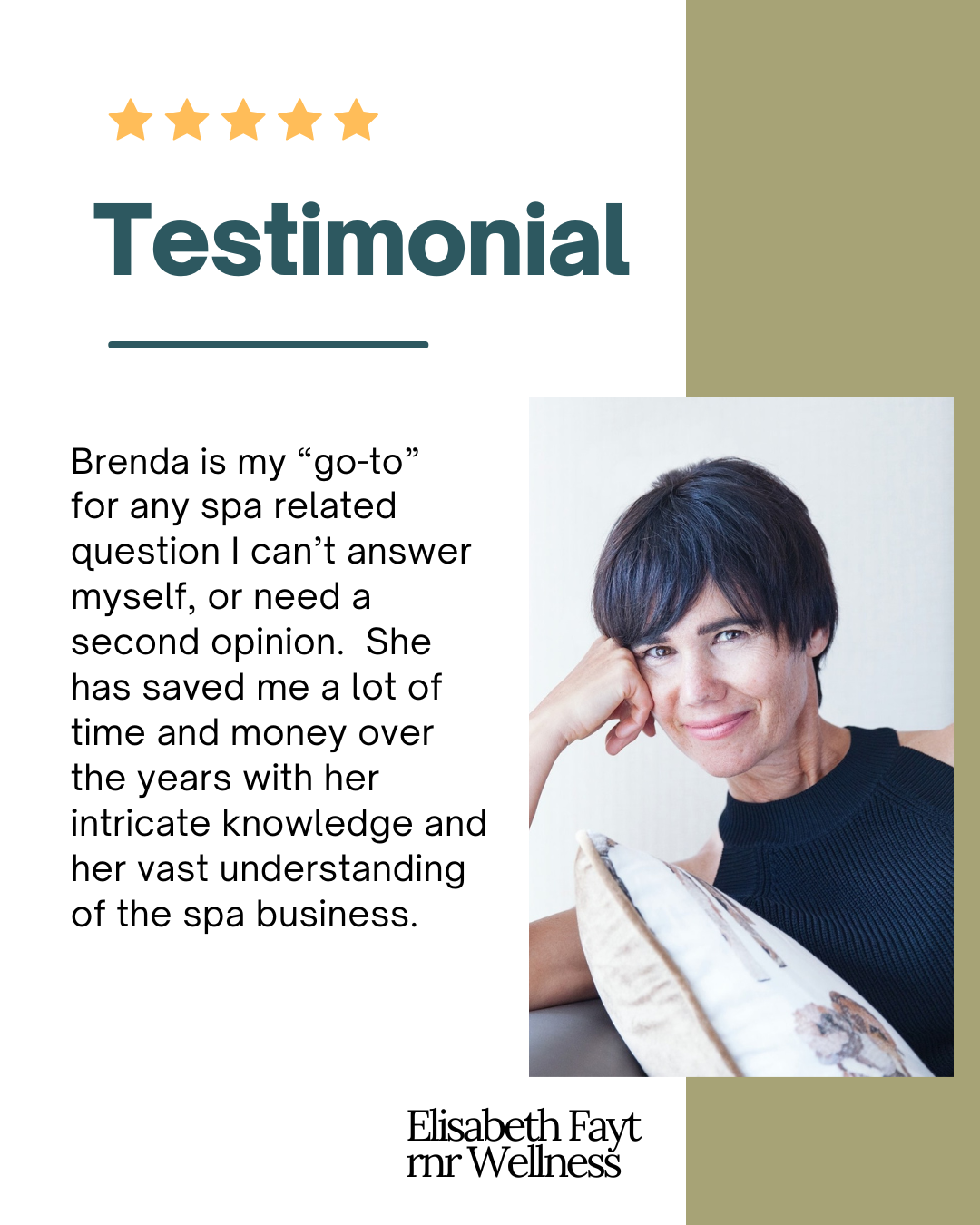 Elisabeth testimonial about Brenda