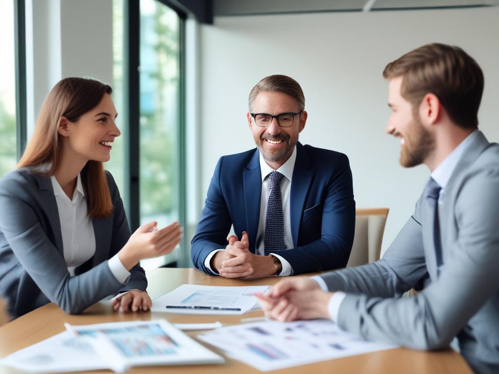 A realistic high resolution of a financial advisor presenting sustainable