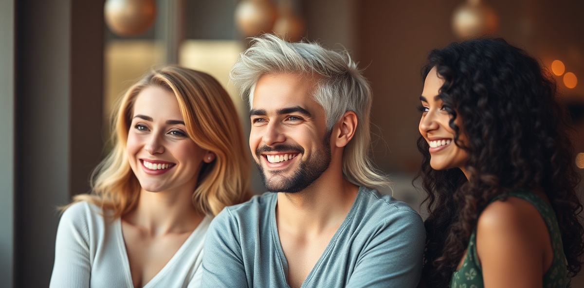 Diverse people with healthy hair showing confidence and transformation