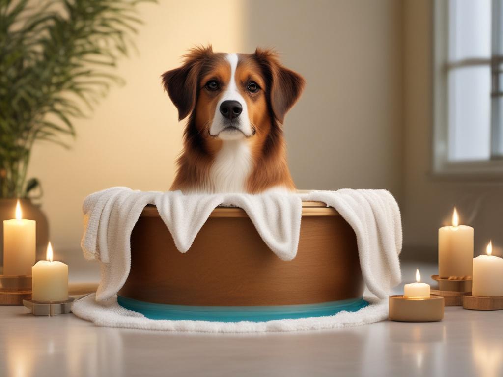 A serene high resolution image of a dog enjoying a