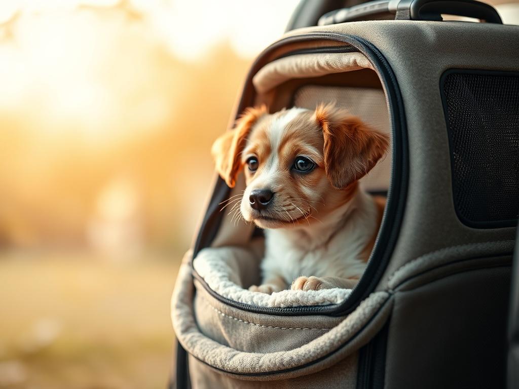 A serene image of a pet in a soft, secure