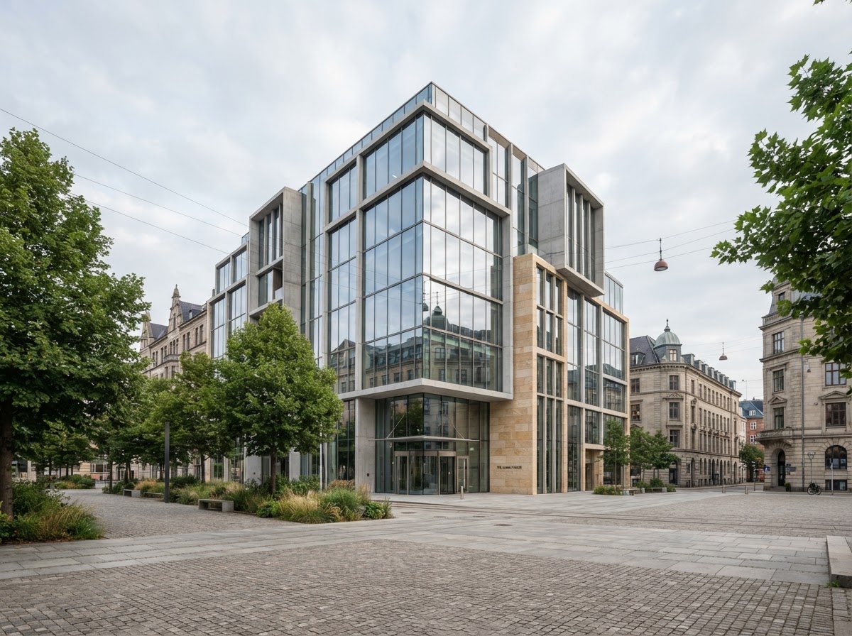 Contemporary commercial building exterior