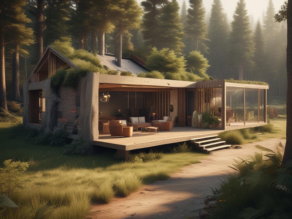 A realistic high resolution image of a 3D printed dwelling