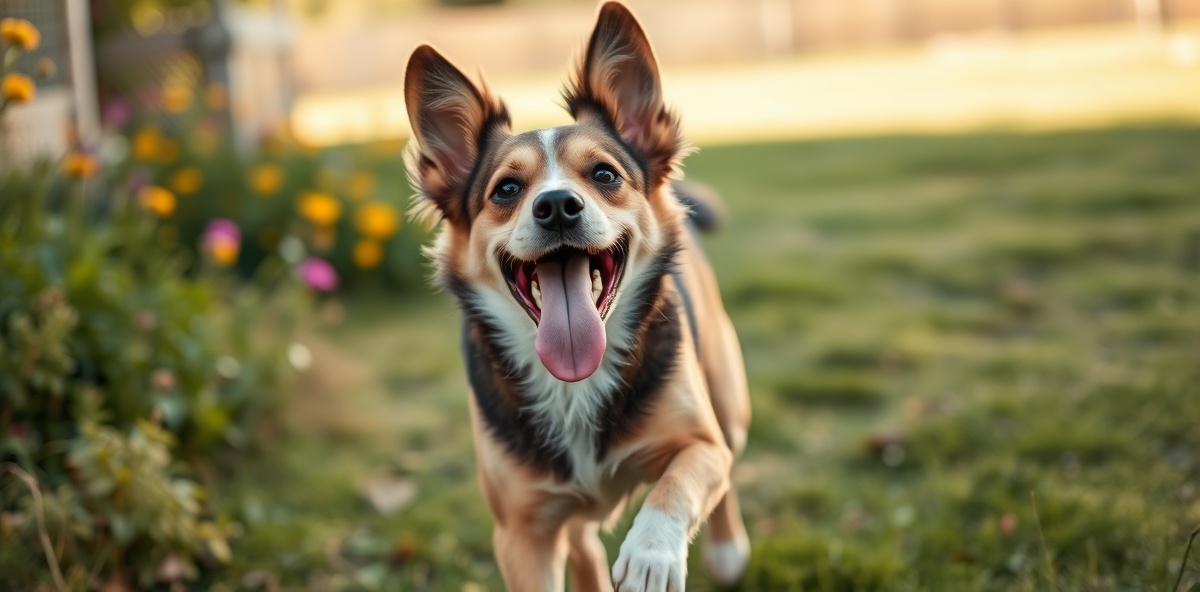 Happy adopted dog