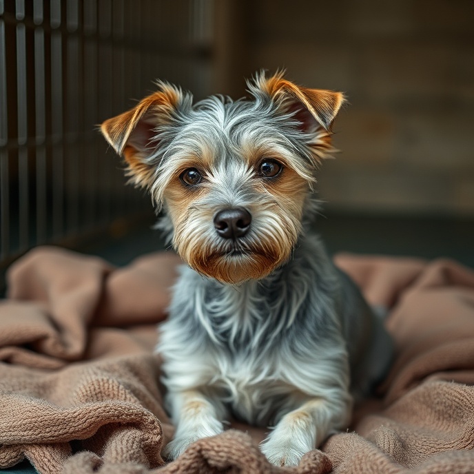 Bella, a rescue dog in recovery