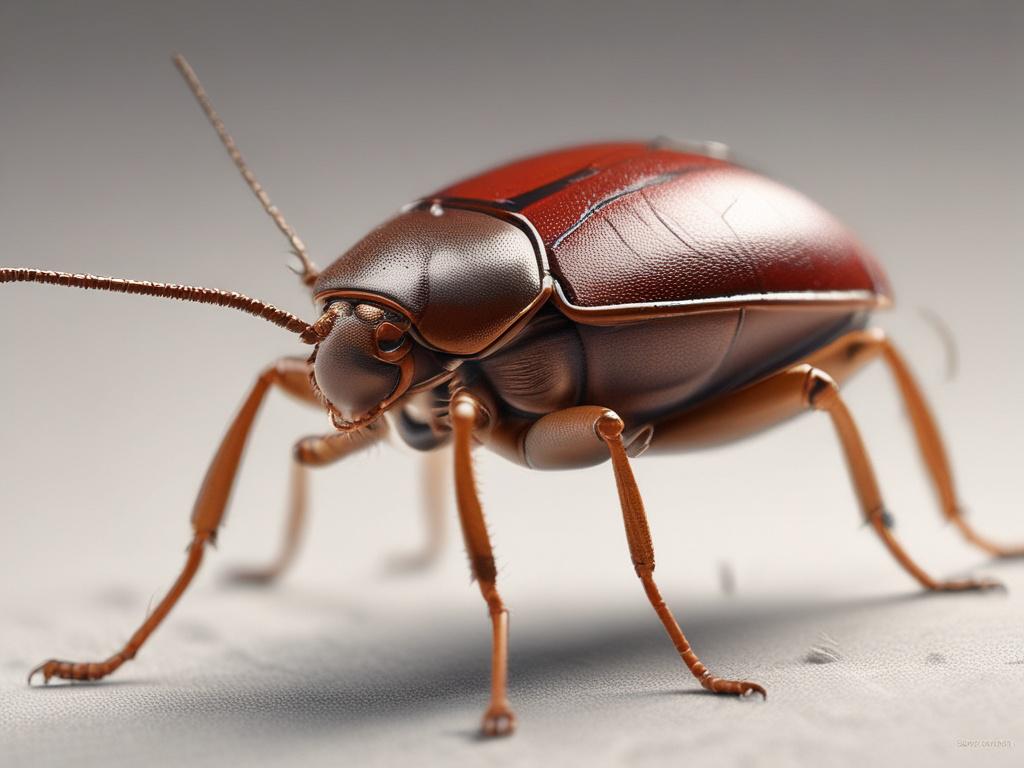 A close up, photorealistic image of a bedbug on a