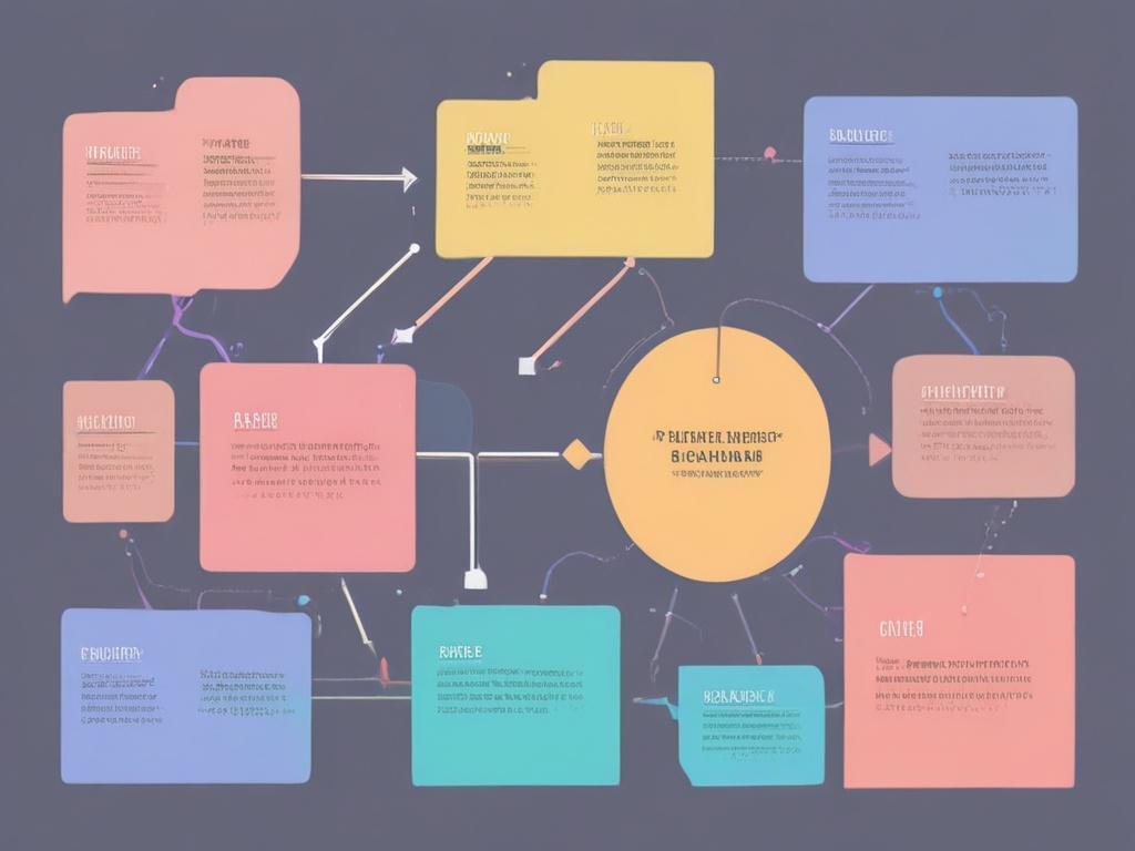 Create a high-quality illustration of a flowchart diagram. The flowchart should display a simple, clear design with distinct shapes representing different processes. Use pastel colors for the flowchart elements, integrating the primary color rgb(193, 153, 87) for accents. The background should be negative space, ensuring the flowchart stands out prominently as a single subject.