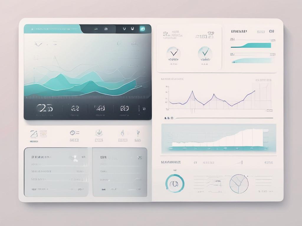 A minimalist illustration depicting a sleek, modern dashboard interface with clear graphs and metrics displayed. The dashboard should showcase process redesign elements, emphasizing simplicity and clarity. The background should be a soft pastel color, allowing the dashboard to stand out as the main subject. The composition should be clean and focused on the dashboard without any additional distractions.