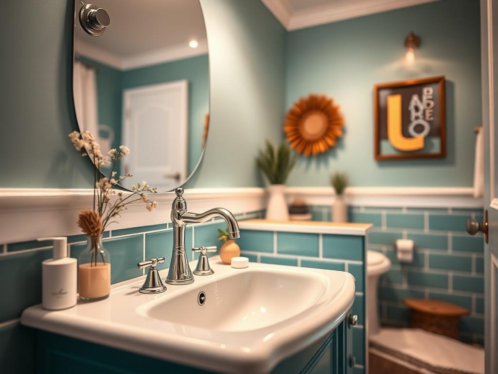 An inviting bathroom showcasing an updated look with new fixtures,