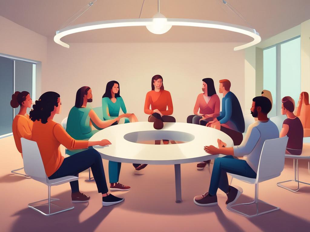 A group of diverse individuals engaged in a lively discussion,