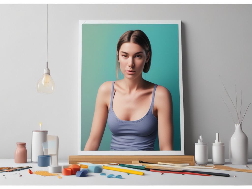 A vibrant art workshop scene with a diverse group of