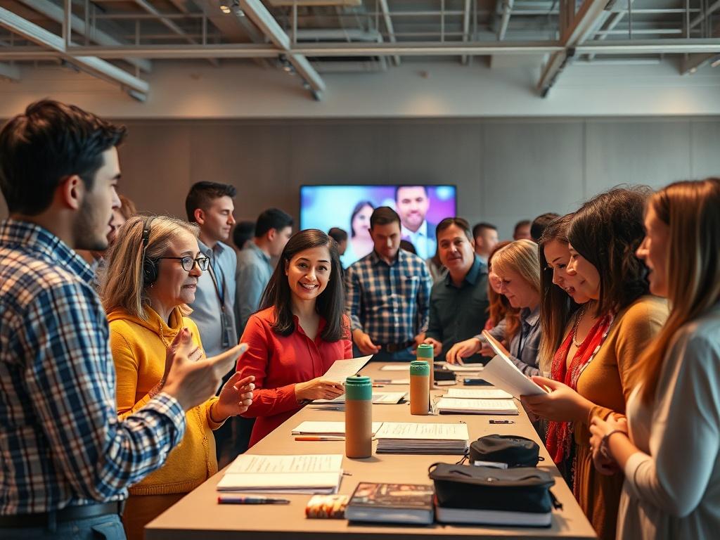 A lively community event where viewers interact with Television Channel