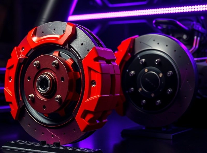 High-performance brake system with red calipers