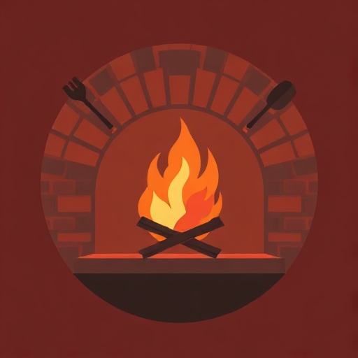 Hearthwright — a brick hearth glowing with a warm fire