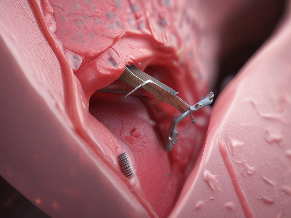 Close up of a tissue graft being applied to a