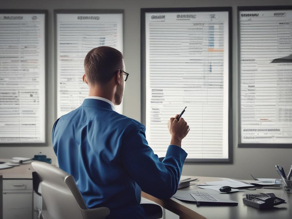 A close up of a medical billing professional working on