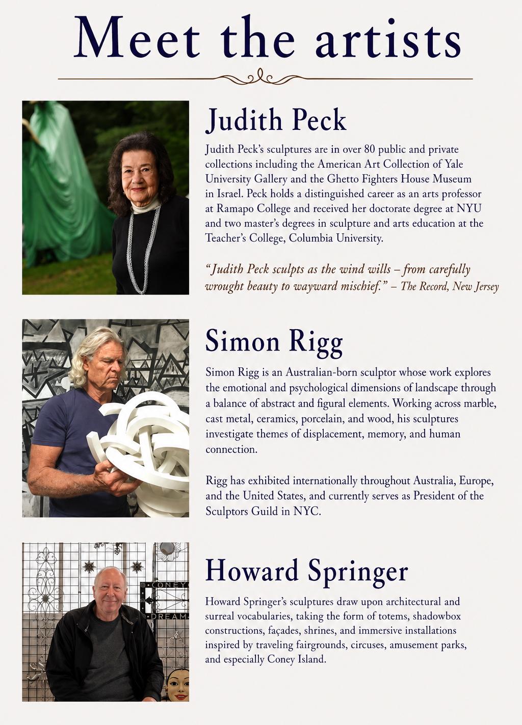 Howard Springer Sculpture event