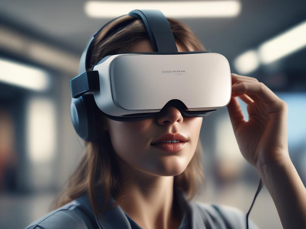 A realistic high resolution of a person wearing a VR