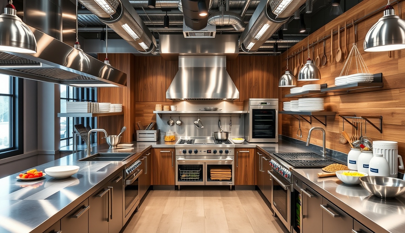 High-End Industrial Cooking Show Kitchen