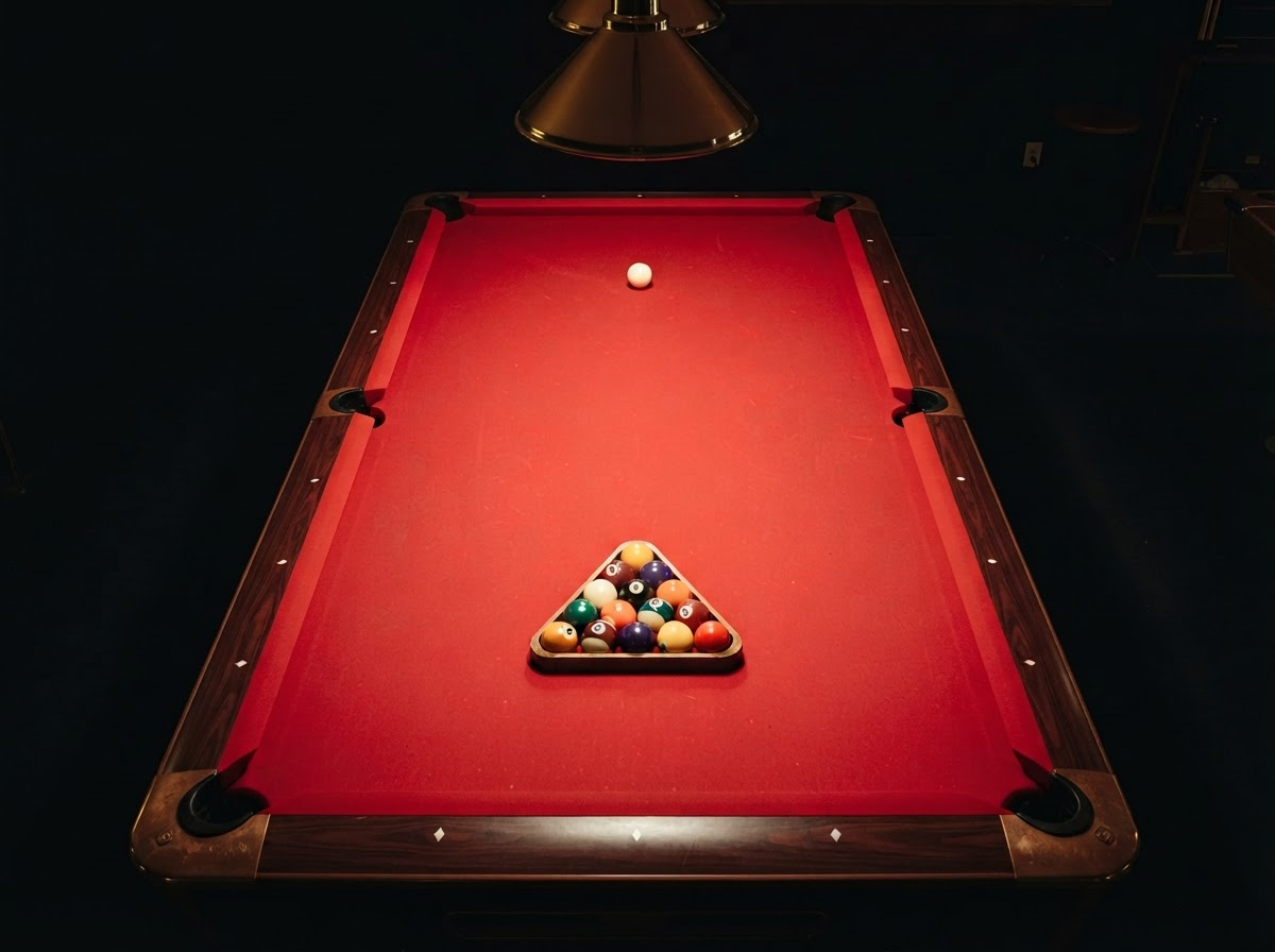 Professional billiard table setup