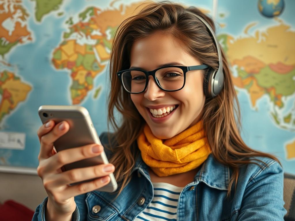 A close up image of a person enthusiastically using a