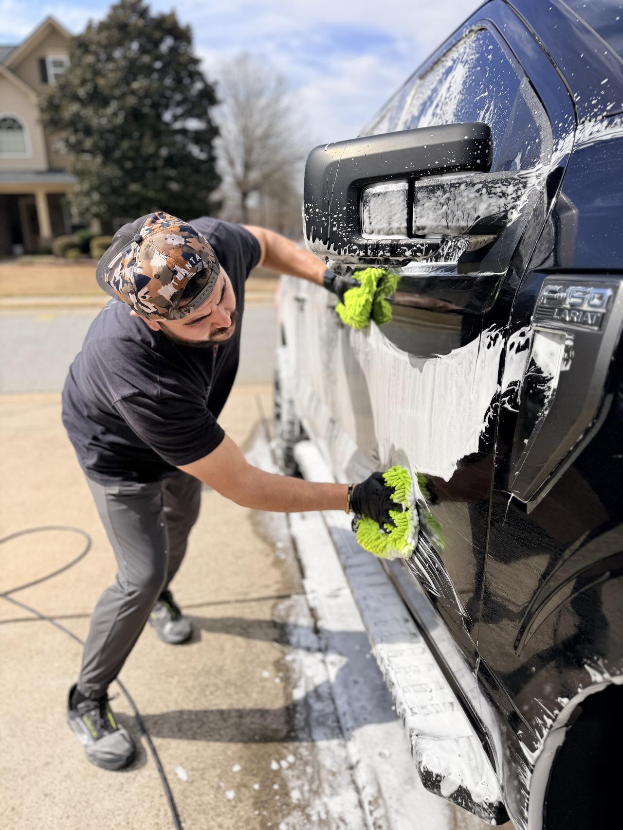 Exterior detail before and after