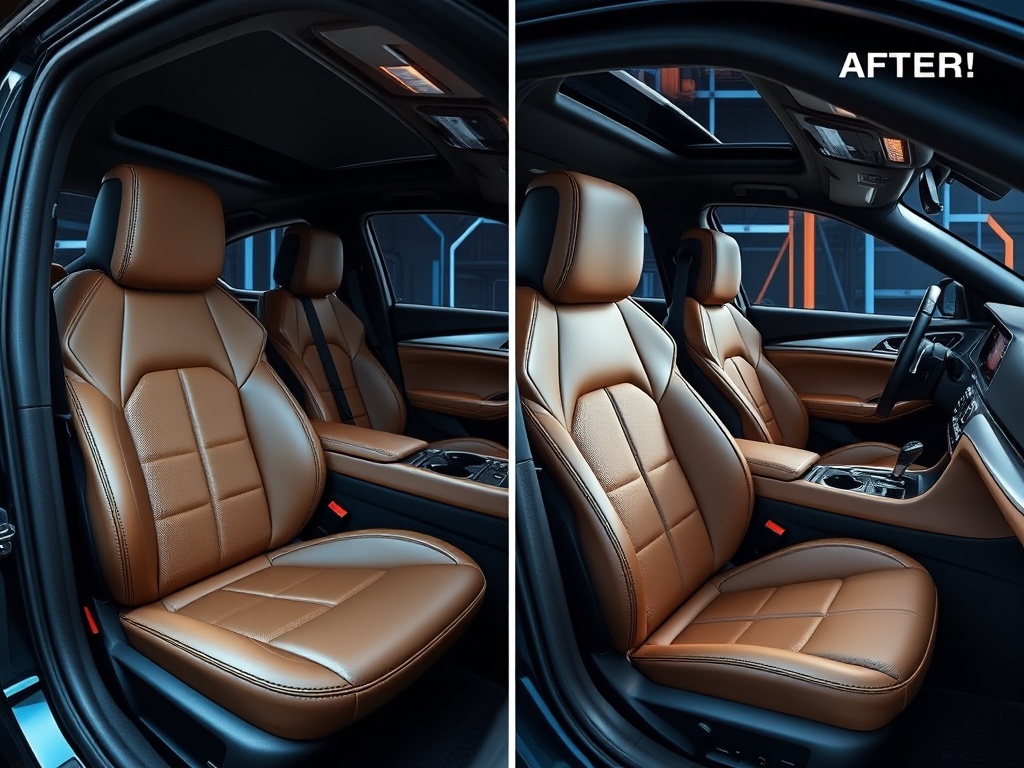 Interior detail before and after
