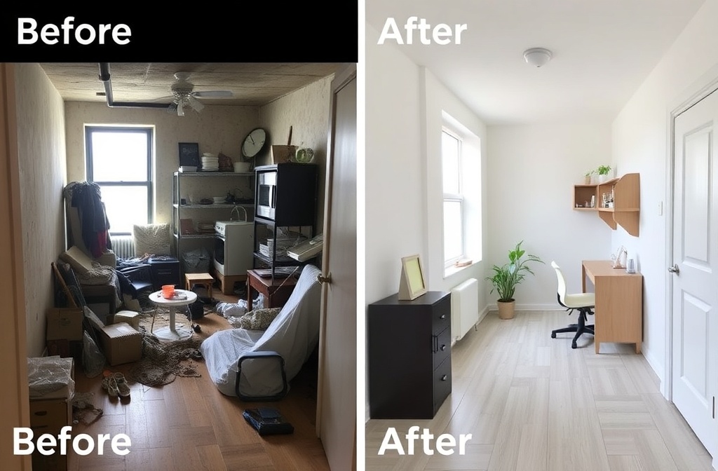 Apartment turnover before and after transformation