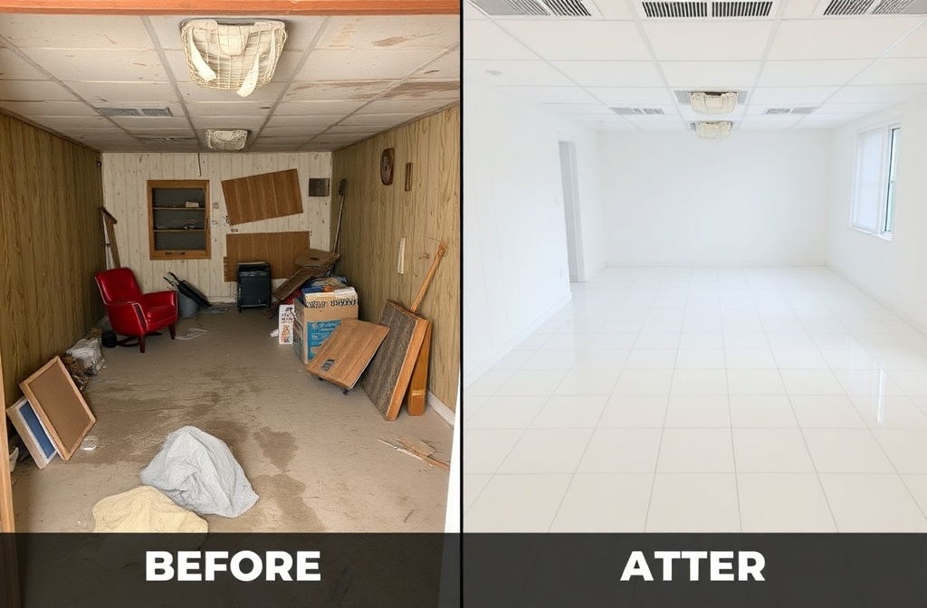Deep cleaning interior transformation showing professional results