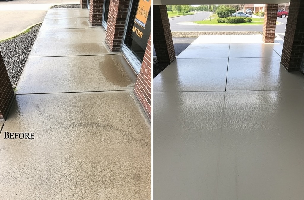Pressure washing concrete surfaces restoration