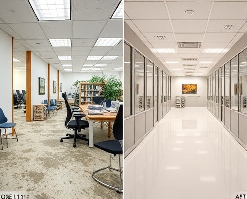 Commercial office before and after