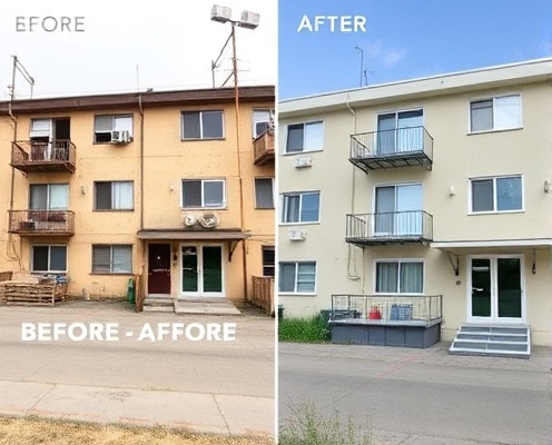 Apartment unit before and after
