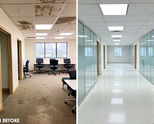 Office cleaning before and after