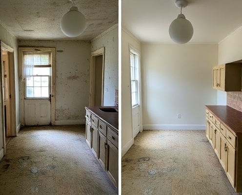 Apartment cleaning before and after