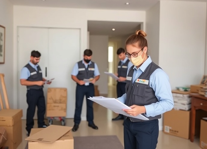 Professional service team executing apartment unit turnover with checklist