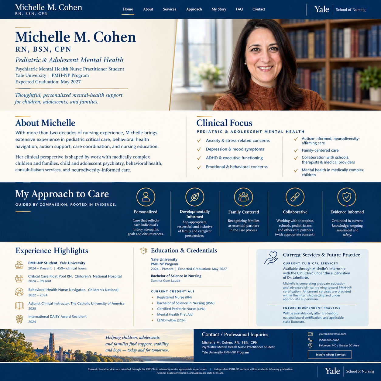 Michelle M. Cohen’s pediatric and adolescent mental-health nursing portfolio design