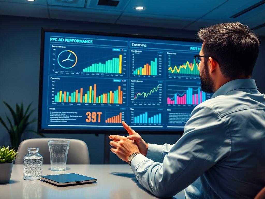 A digital marketing expert analyzing PPC ad performance on a