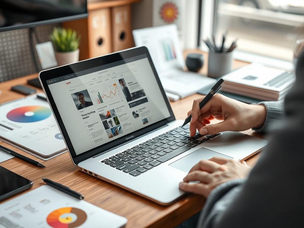 A close up shot of a designer working on a