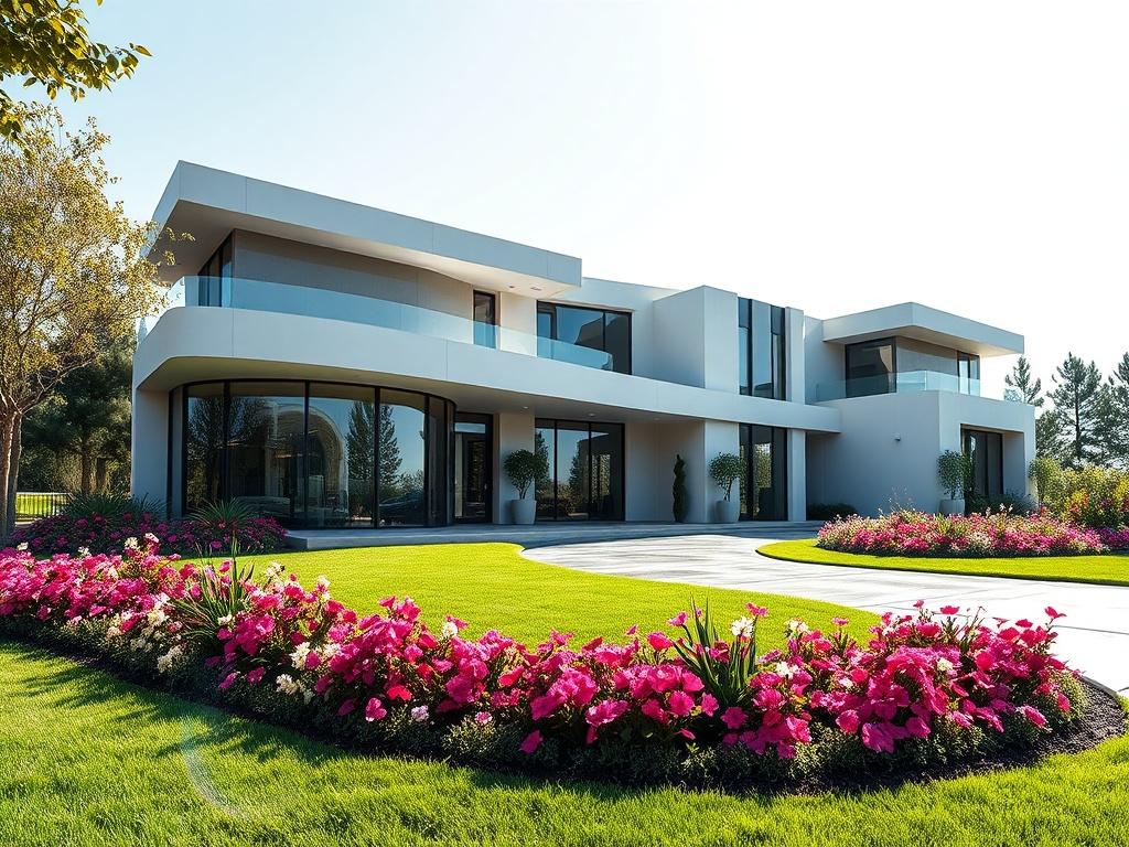 A luxurious insulated concrete home, showcasing sleek lines and modern