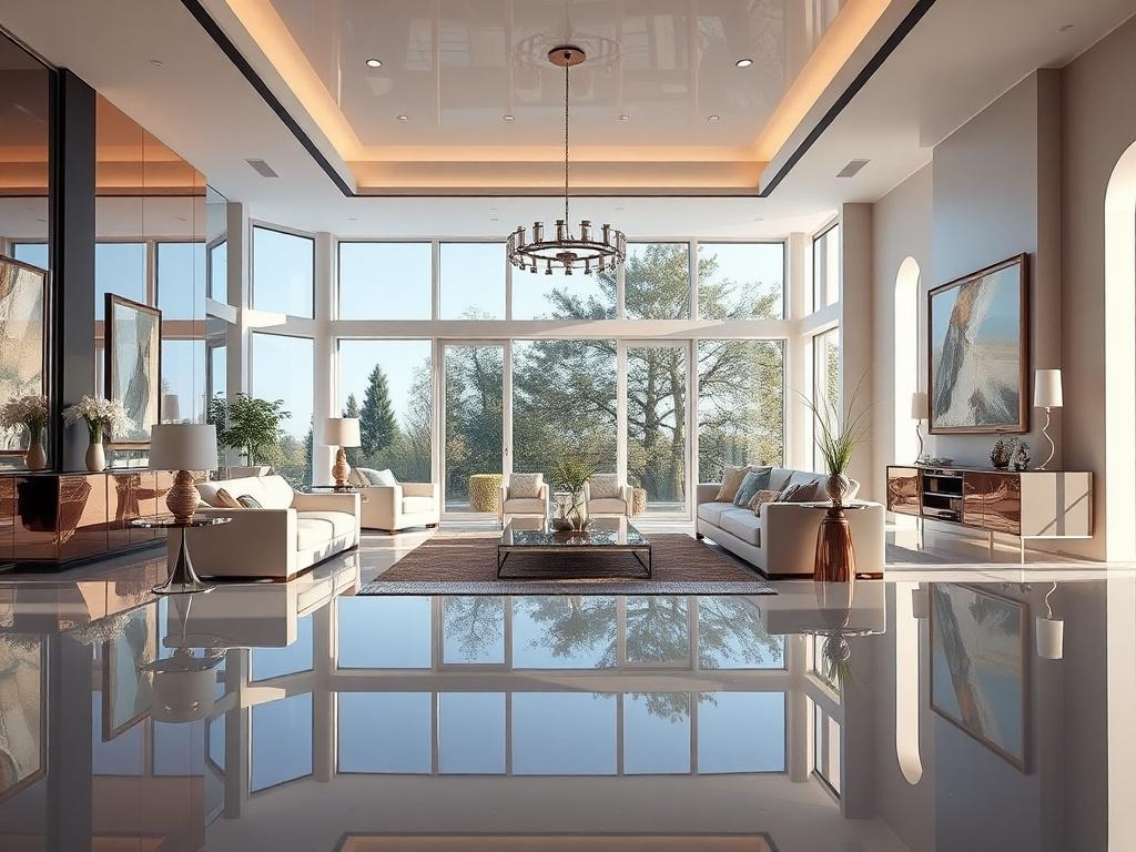 An interior view of a luxurious home showcasing custom design