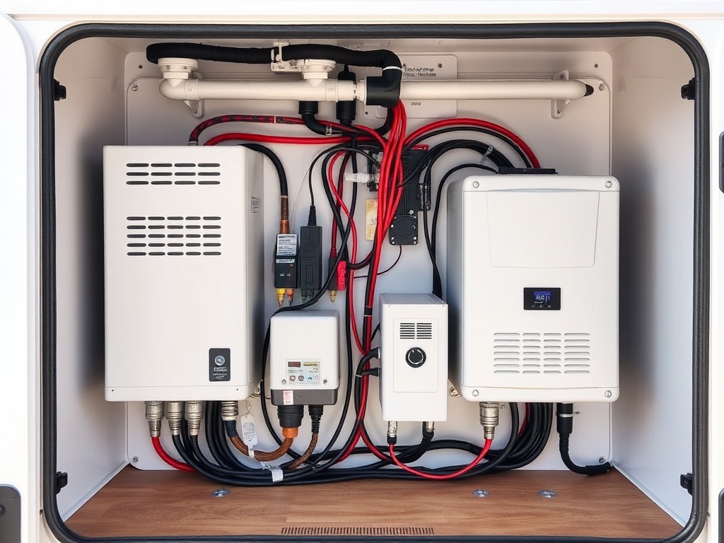 RV inverter and converter electrical systems