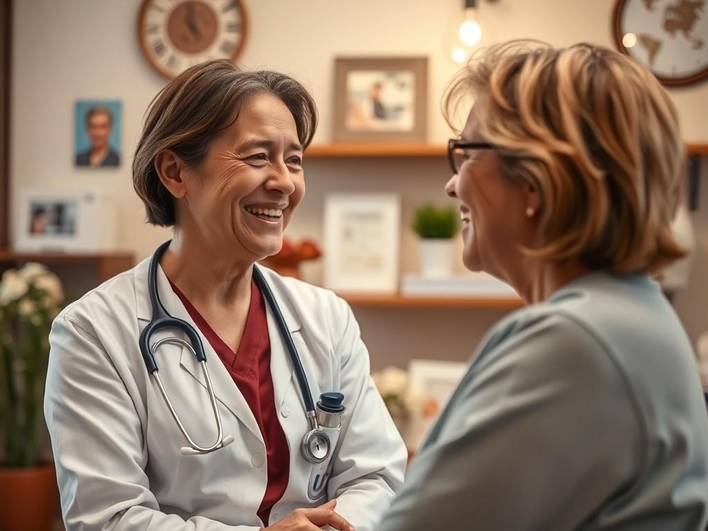 A SknFx wound care provider smiling with a patient