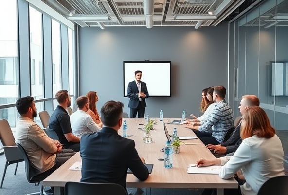 Professional training session in conference room