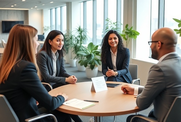 Professional recruitment interview with candidates and recruiter