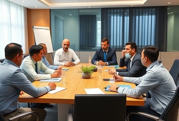 Public sector professionals in consultation meeting