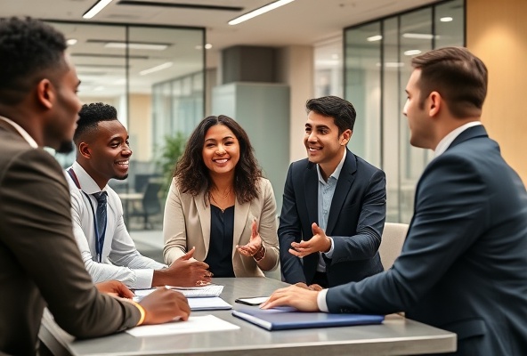 Professional business consultation team meeting