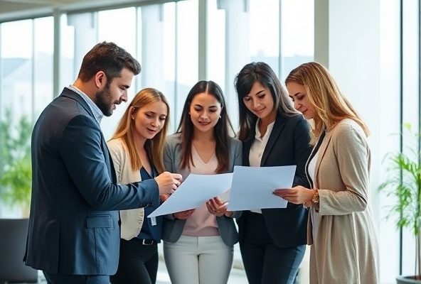 BridgePoint team collaborating in modern office