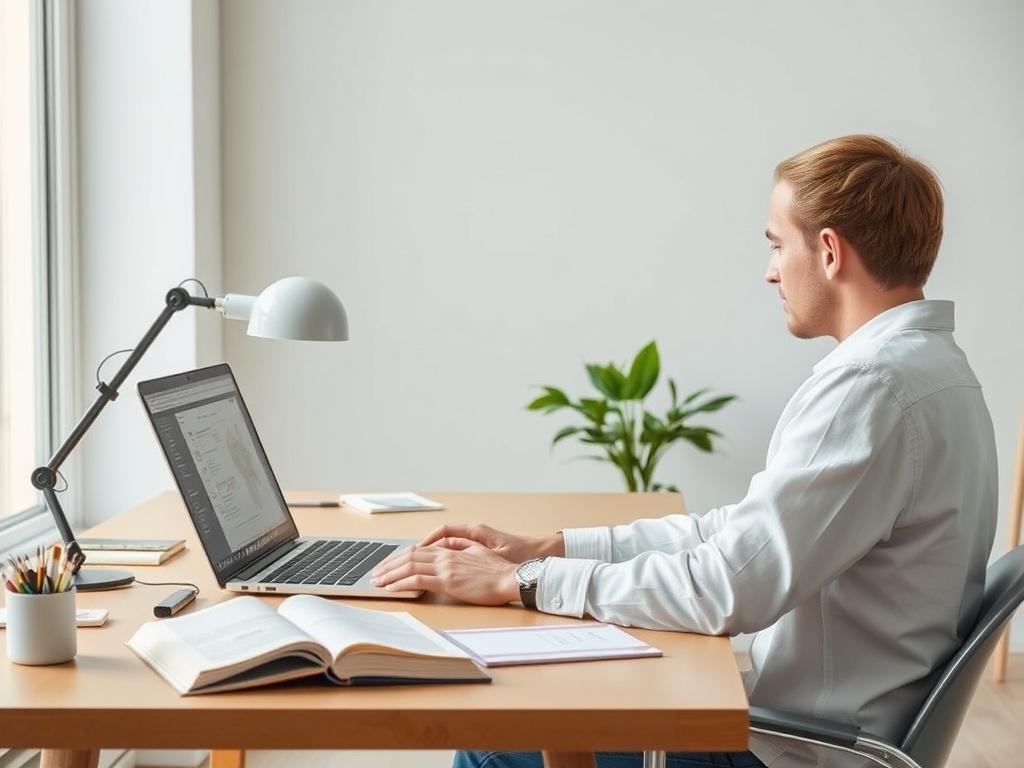 A realistic high resolution of a focused UX UI designer