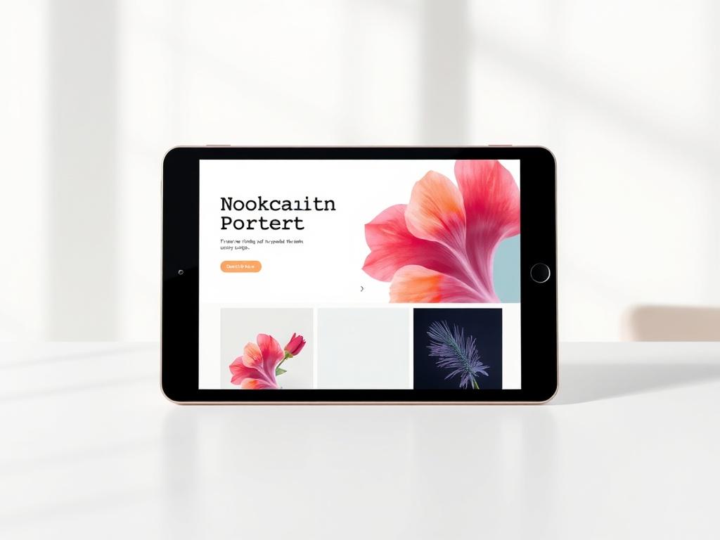 A high resolution image of an artist's responsive portfolio website